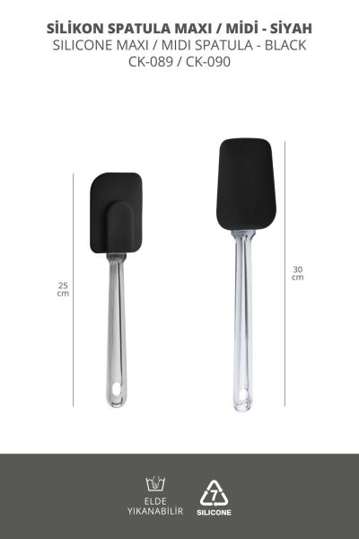 Okyanus Home 2'li Silikon Spatula Seti Siyah