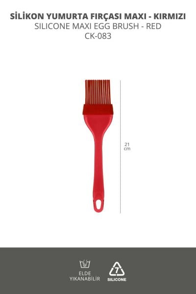 Okyanus Home  Silikon Yumurta ve Sos Fırçası Kırmızı