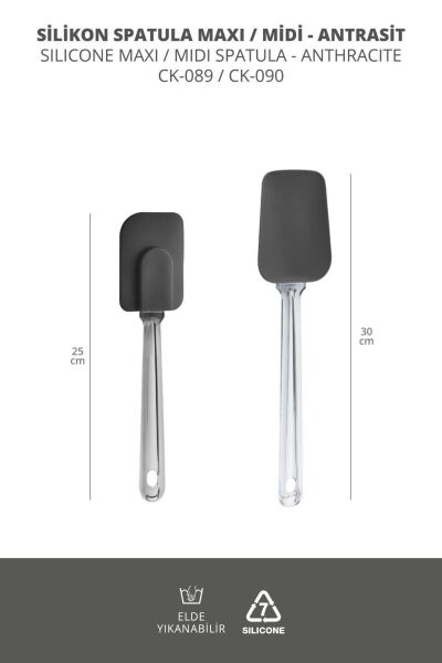 Okyanus Home 2'li Silikon Spatula Seti Antrasit