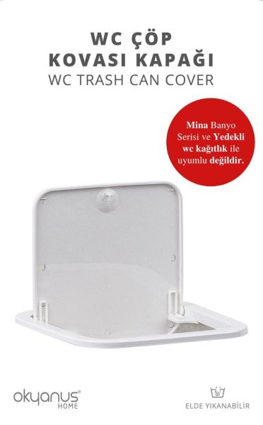 Okyanus Home Beyaz Kare Yedek Çöp Kovası Kapağı