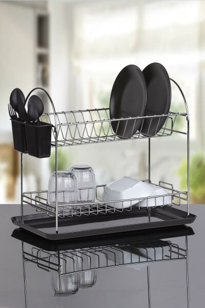 Okyanus Home Krom İki Katlı Maxi Tabaklık/Bulaşıklık