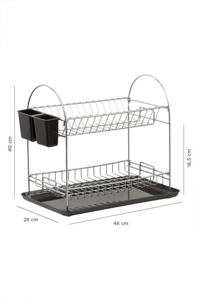 Okyanus Home Krom İki Katlı Maxi Tabaklık/Bulaşıklık
