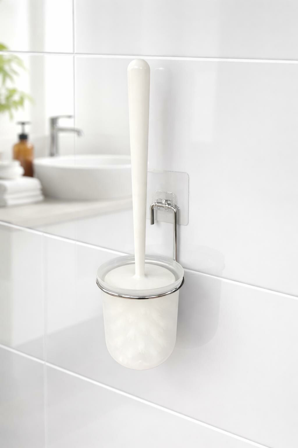 Okyanus Home Krom Magic Fix Sihirli Yapışkanlı Wc Fırçalık