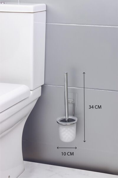 Okyanus Home Krom Magic Fix Sihirli Yapışkanlı Wc Fırçalık