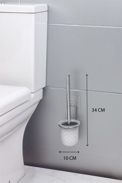 Okyanus Home Krom Magic Fix Sihirli Yapışkanlı Wc Fırçalık