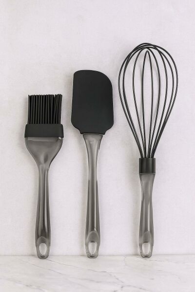 Okyanus Home Antrasit Silikon 3'lü Set