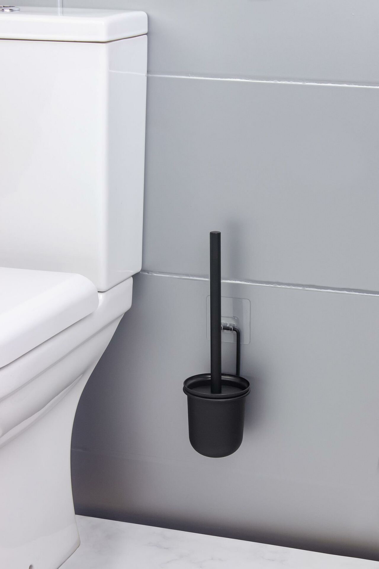Okyanus Home Siyah Magic Fix Sihirli Yapışkanlı Wc Fırçalık