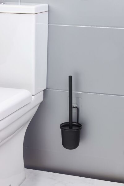 Okyanus Home Siyah Magic Fix Sihirli Yapışkanlı Wc Fırçalık