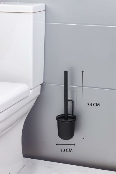 Okyanus Home Siyah Magic Fix Sihirli Yapışkanlı Wc Fırçalık