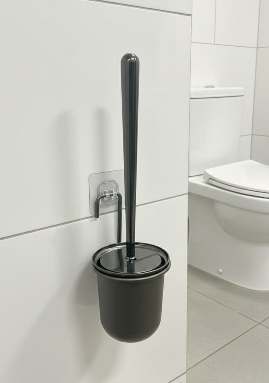 Okyanus Home Siyah Magic Fix Sihirli Yapışkanlı Wc Fırçalık