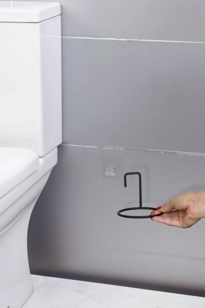 Okyanus Home Siyah Magic Fix Sihirli Yapışkanlı Wc Fırçalık