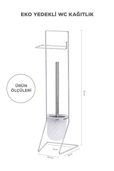 Okyanus Home Krom Yedekli Wc Kağıtlık ve Wc Fırçalık AKB-849