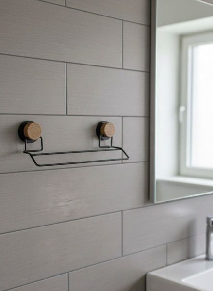 Okyanus Home Ahşap Desenli Magic Fix Sihirli Yapışkan Siyah Uzun Havluluk MGS-706W