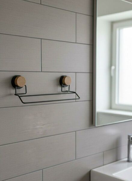 Okyanus Home Ahşap Desenli Magic Fix Sihirli Yapışkan Siyah Uzun Havluluk MGS-706W