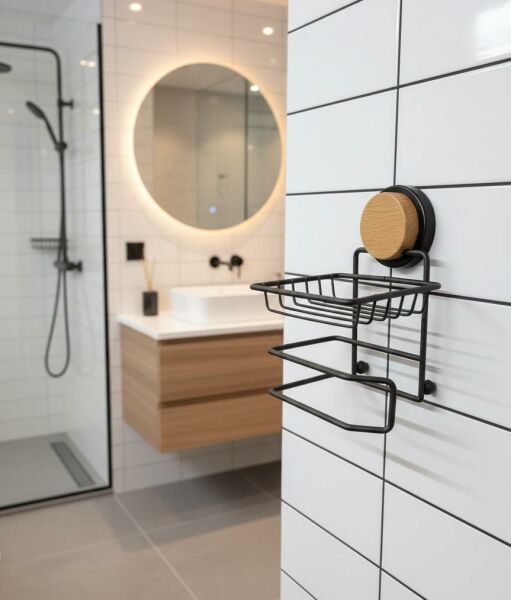 Okyanus Home Ahşap Desenli Magic Fix Sihirli Yapışkan Siyah Yedekli WC Kağıtlık MGS-714W