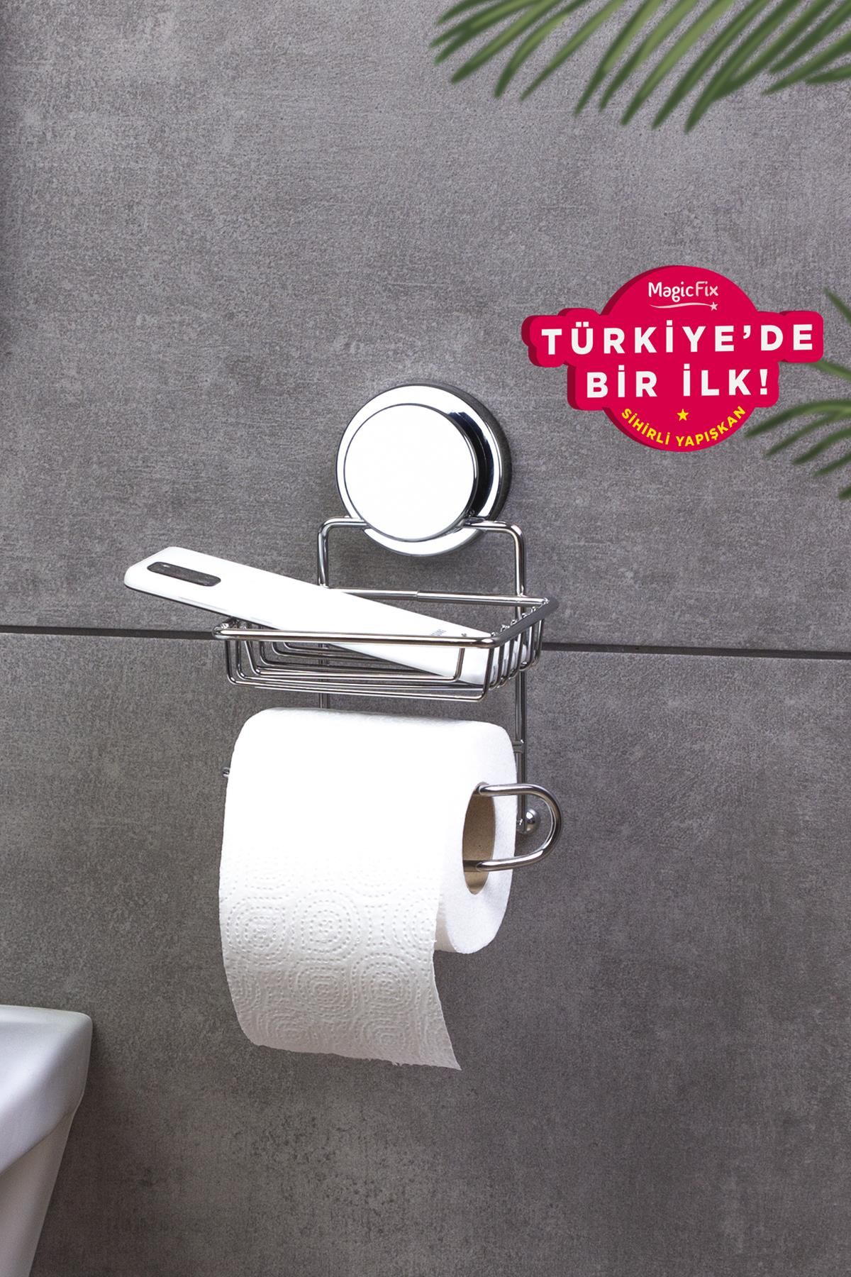 Okyanus Home Magic Fix Sihirli Yapışkan Krom Yedekli WC Kağıtlık