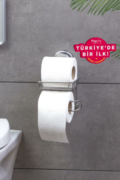 Okyanus Home Magic Fix Sihirli Yapışkan Krom Yedekli WC Kağıtlık