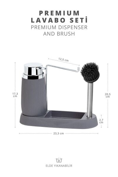 Okyanus Home Antrasit Premium Lavabo Seti