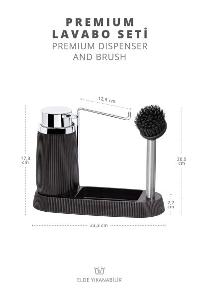 Okyanus Home Siyah Premium Lavabo Seti