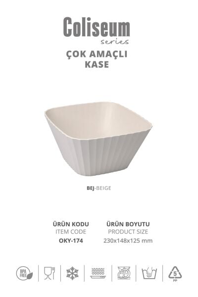 Okyanus Home Coliseum Bej Çok Amaçlı Kase