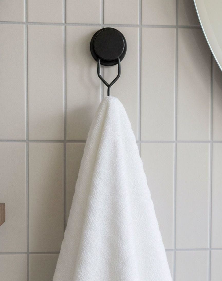 Okyanus Home Magic Fix Sihirli Yapışkan Siyah Tekli Askı