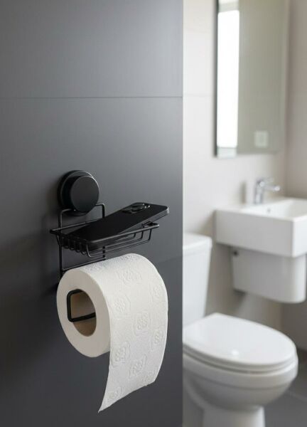 Okyanus Home Magic Fix Sihirli Yapışkan Siyah Yedekli WC Kağıtlık