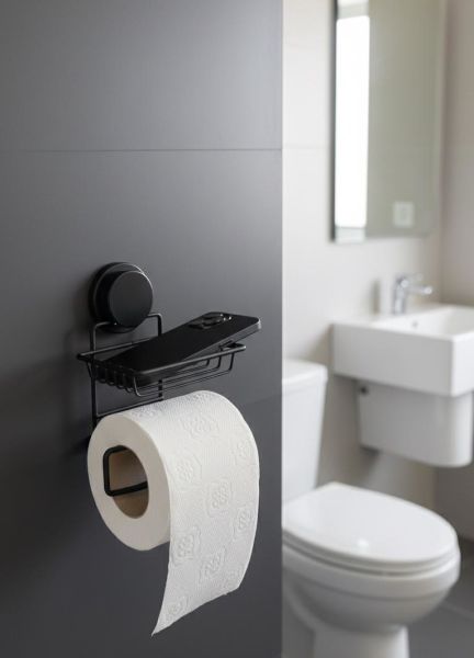 Okyanus Home Magic Fix Sihirli Yapışkan Siyah Yedekli WC Kağıtlık