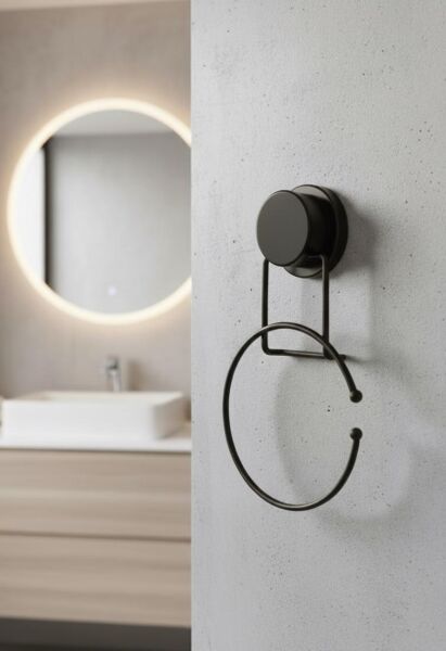 Okyanus Home Magic Fix Sihirli Yapışkan Siyah Yuvarlak Havluluk