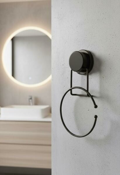 Okyanus Home Magic Fix Sihirli Yapışkan Siyah Yuvarlak Havluluk