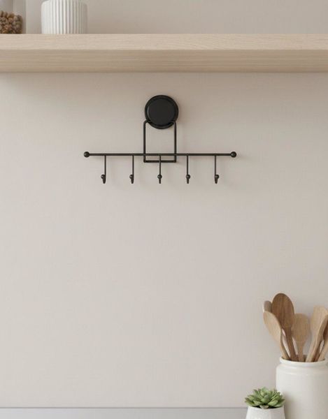 Okyanus Home Magic Fix Sihirli Yapışkan Siyah 5'li Askı