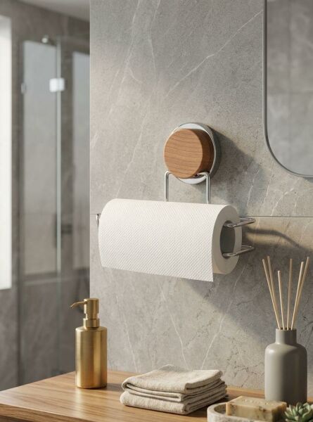 Okyanus Home Ahşap Desenli Magic Fix Sihirli Yapışkan Krom Kağıt Havluluk