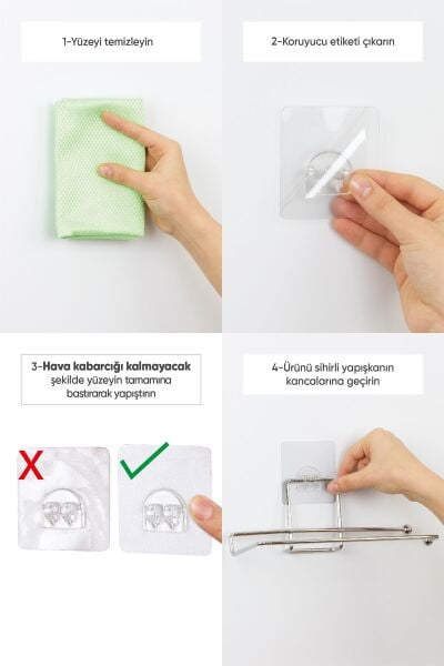 Okyanus Home Eko Magic Fix Siyah Desenli Tek Katlı Mutfak / Banyo Rafı