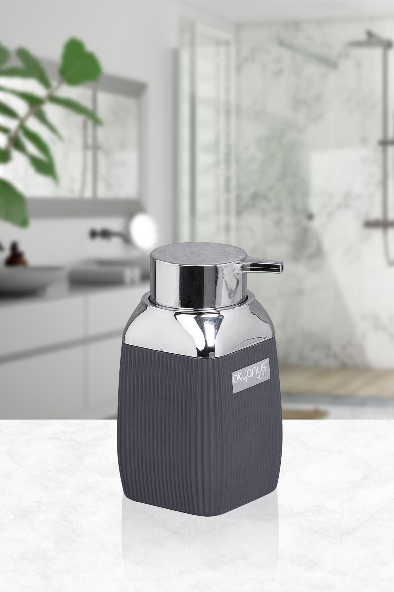 Okyanus Home Antrasit Krom Sıvı Sabunluk