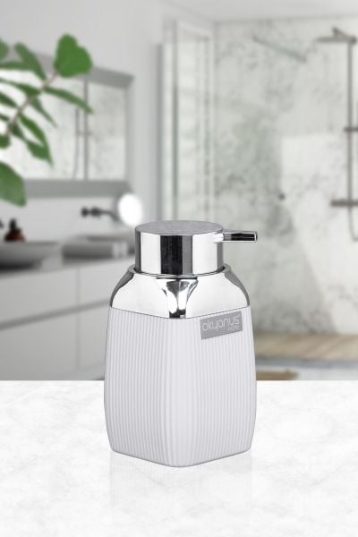 Okyanus Home Beyaz Krom Sıvı Sabunluk