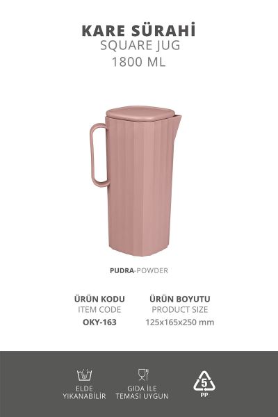 Okyanus Home Coliseum Pudra Kare Sürahi - 1800 ml