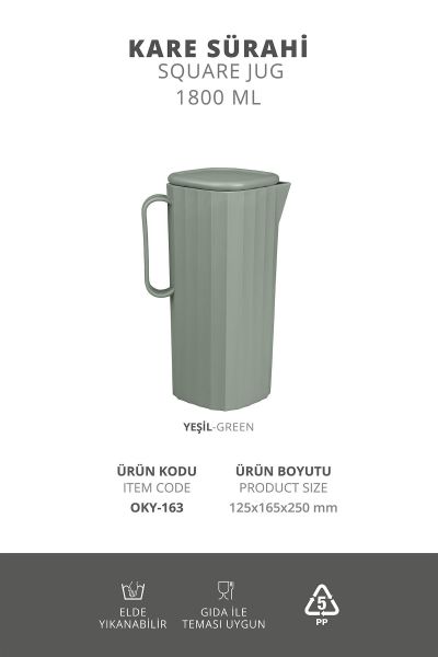 Okyanus Home Coliseum Yeşil Kare Sürahi - 1800 ml