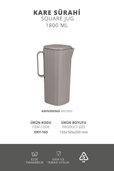 Okyanus Home Coliseum Vizon Kare Sürahi - 1800 ml