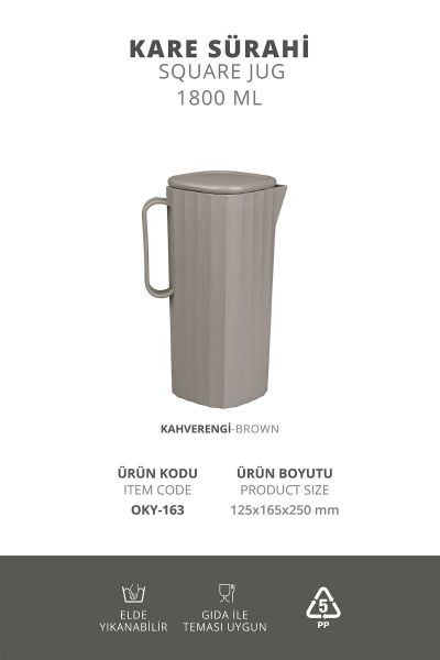 Okyanus Home Coliseum Vizon Kare Sürahi - 1800 ml