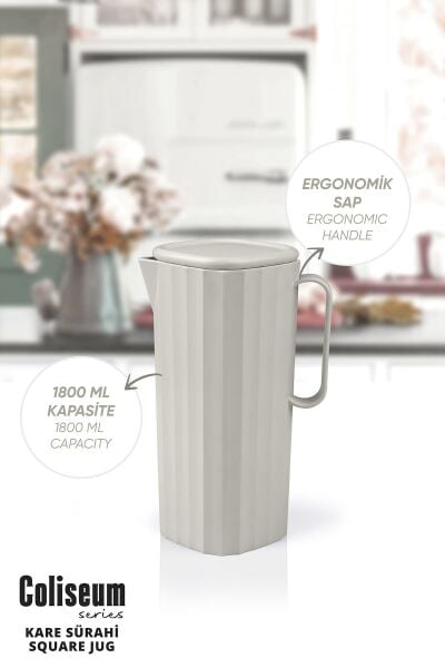 Okyanus Home Coliseum Bej Kare Sürahi - 1800 ml