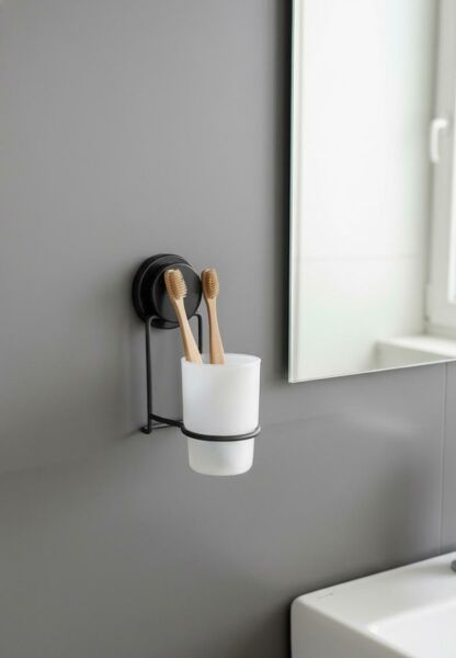 Okyanus Home Magic Fix Sihirli Yapışkan Siyah Diş Fırçalık