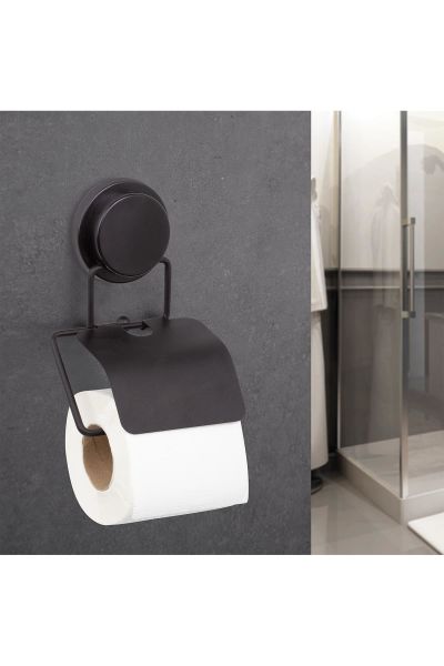 Okyanus Home Magic Fix Sihirli Yapışkan Siyah Kapaklı Tuvalet Kağıtlık