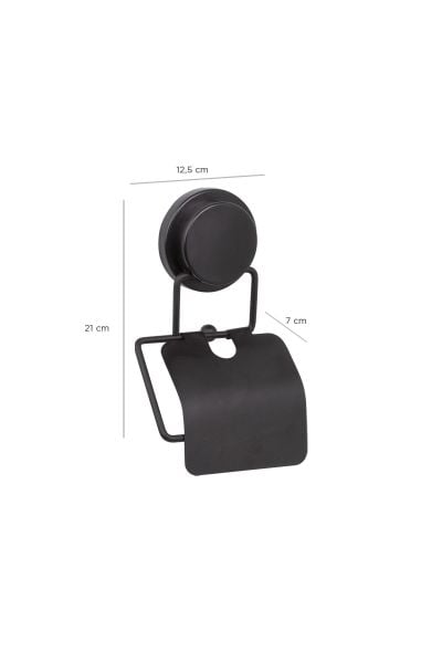 Okyanus Home Magic Fix Sihirli Yapışkan Siyah Kapaklı Tuvalet Kağıtlık