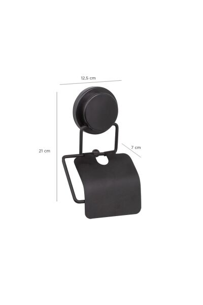 Okyanus Home Magic Fix Sihirli Yapışkan Siyah Kapaklı Tuvalet Kağıtlık