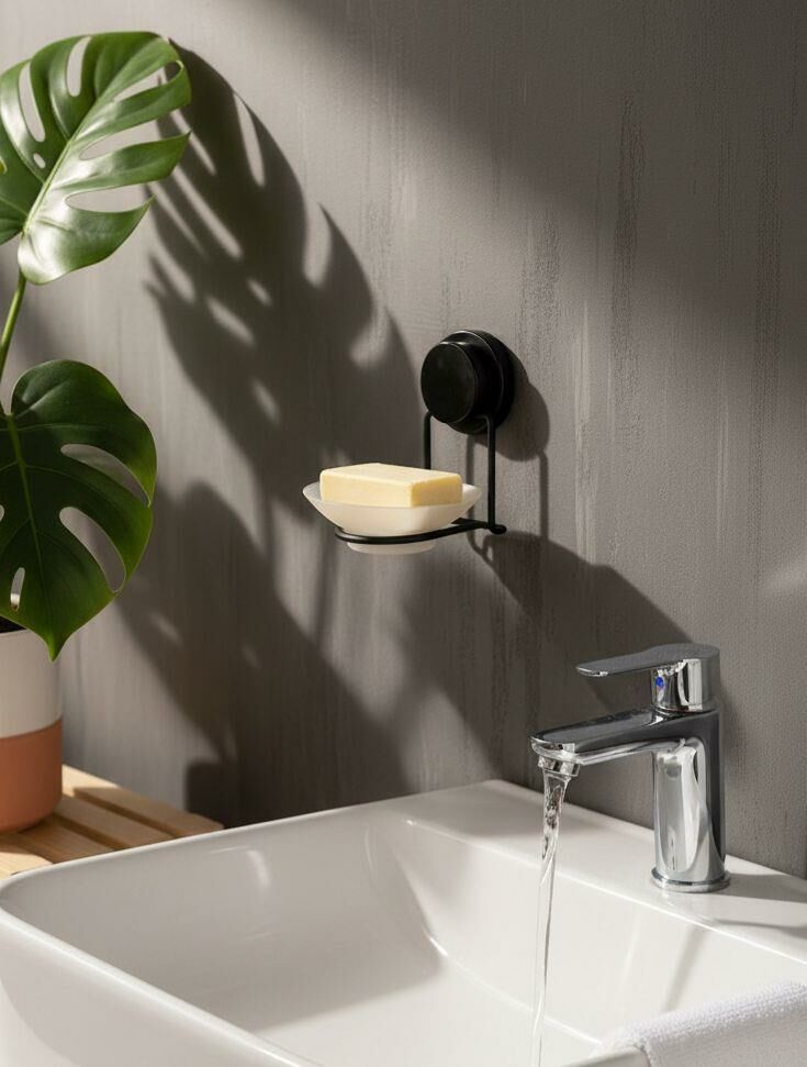 Okyanus Home Magic Fix Sihirli Yapışkan Siyah Kuru Sabunluk