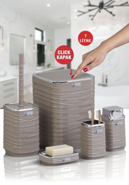 Okyanus Home Luna Vizon Kromlu Kare 5'li Banyo Seti