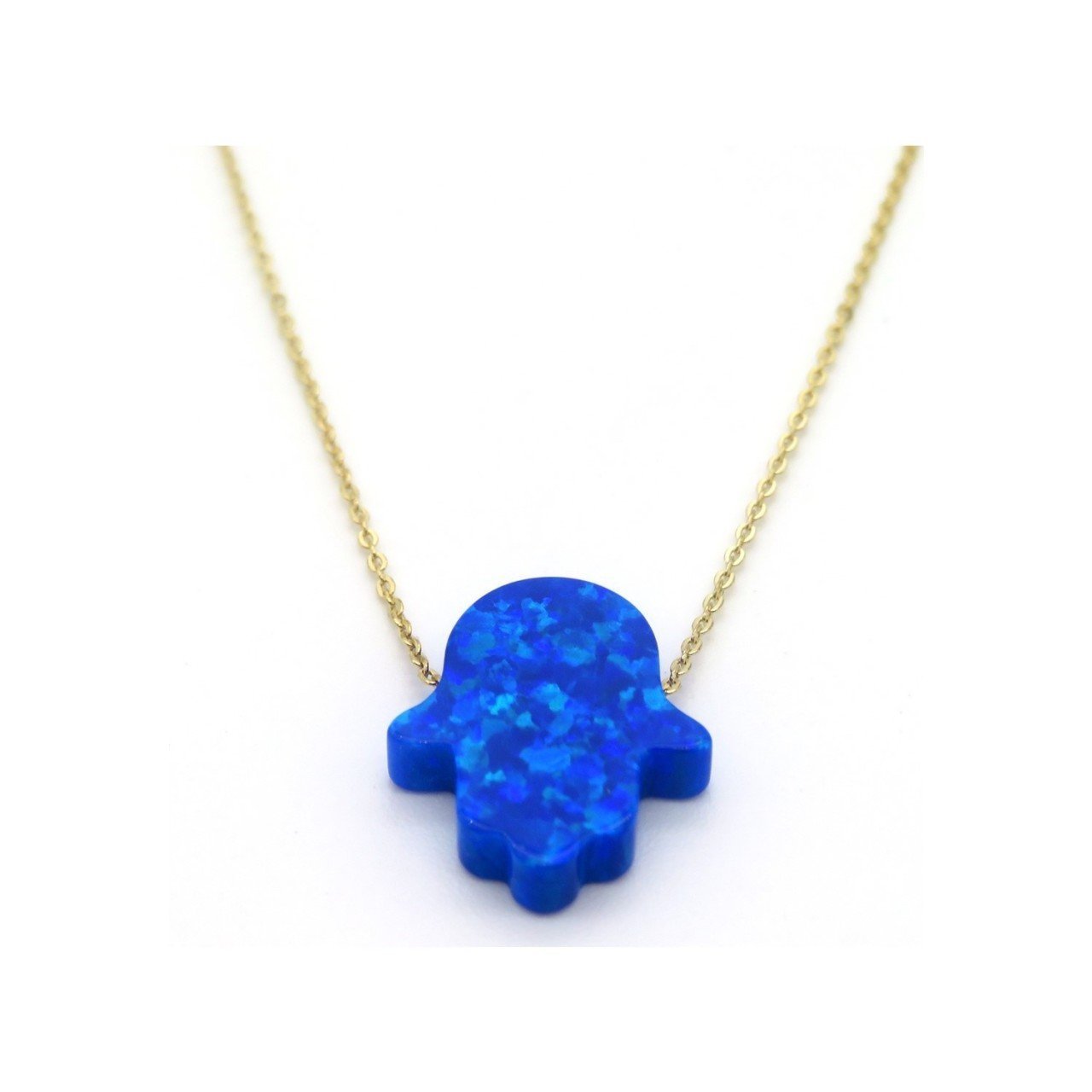 Emek Kuyumculuk Opal Taşlı Altın Fatma Ana Eli Kolye