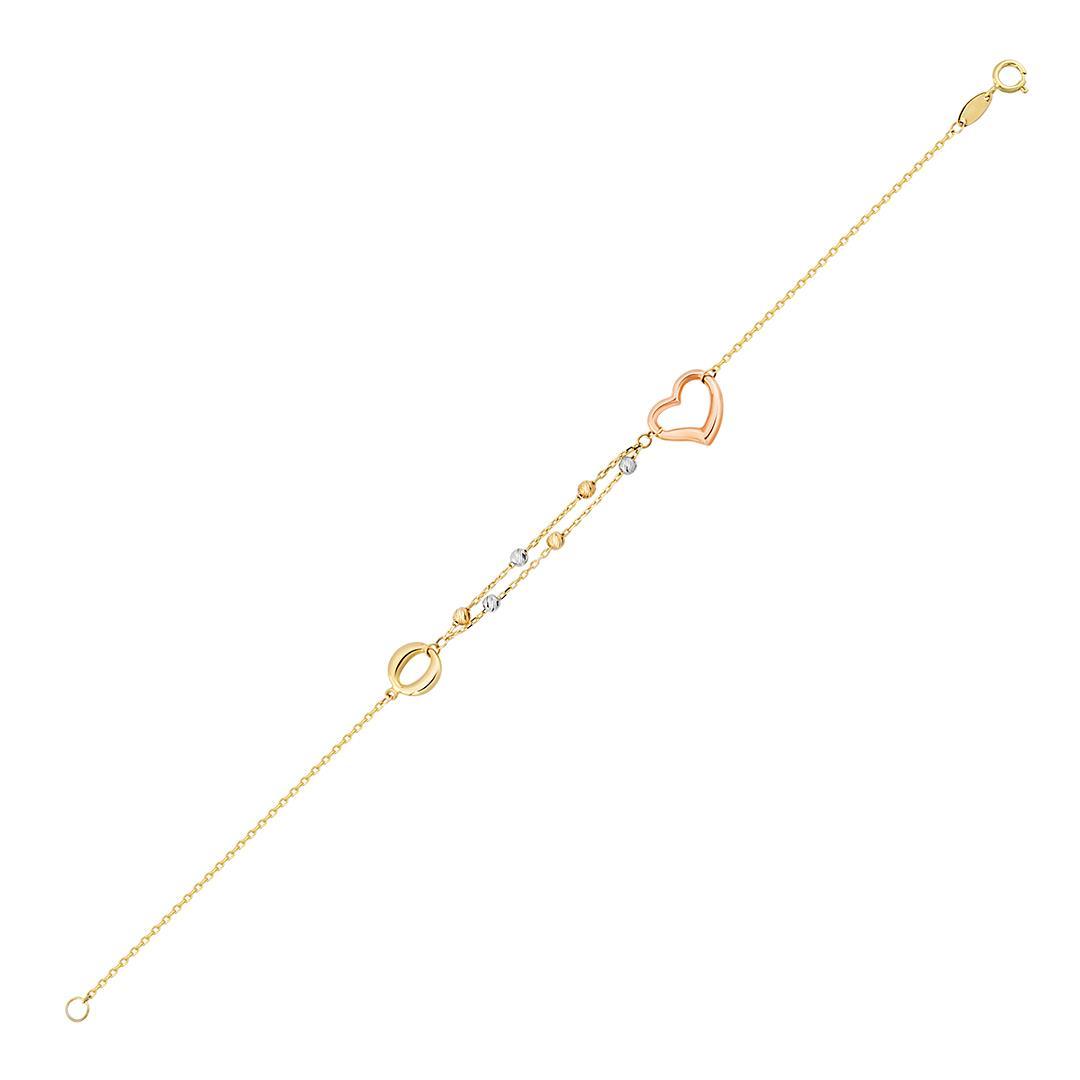 Kalp Figürlü Altın Bileklik