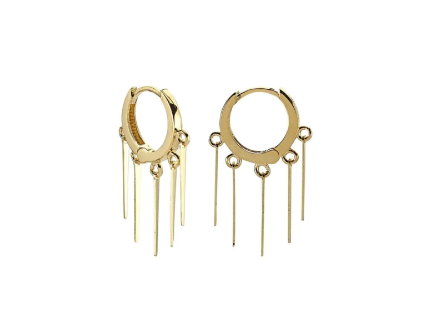 ﻿Pullu Sallantılı Halka Altın Küpe