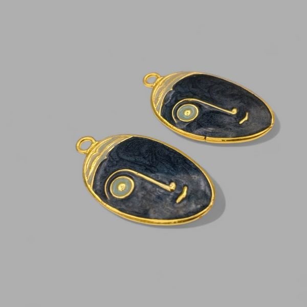 Oval Mask Kolye Ucu Siyah