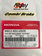 HONDA PCX 125 COMBİ BRAKE STİCKER SİYAH 2018-2020